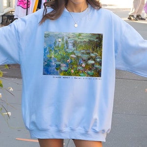 Claude Monet Water Lilies Sweatshirt, Art Apparel, Art Lovers Gift, Gift for Birthdays or Holidays, Monet Sweatshirt, Artsy Sweater, Art