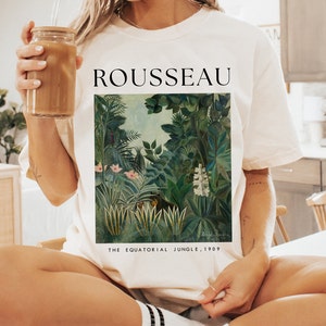 Henri Rousseau The Equatorial Jungle, Art Shirt, Gifts Artist, Aesthetic Clothing tee, Painting Shirt, Artsy tee, Vintage shirt, Art Lover