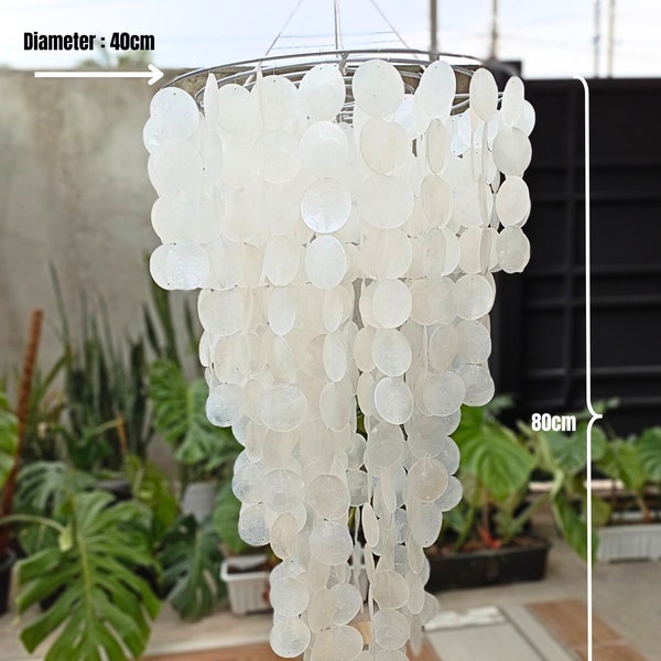 Capiz Shell chandelier, shell Wind Chime, DIY Craft Kit, Home Decor