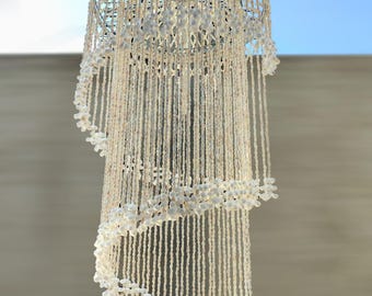 Lustre de Conchas Tropicais: Abajur Grande para Lustre
