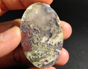 風景モスアゲートカボション 18.5x43x5 mm - Etsy 日本