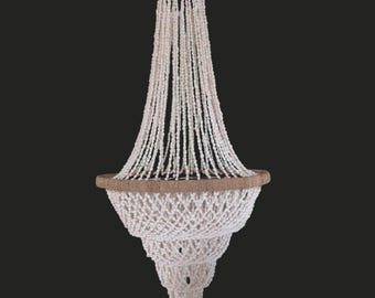 Lustre personalizado de conchas, cúpula artesanal: iluminação boho-chic costeira para decoração de casa