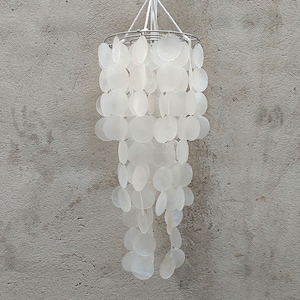 Abat-jour fait main avec carillon Capiz Shell Chandelier | Coquille Capiz à offrir