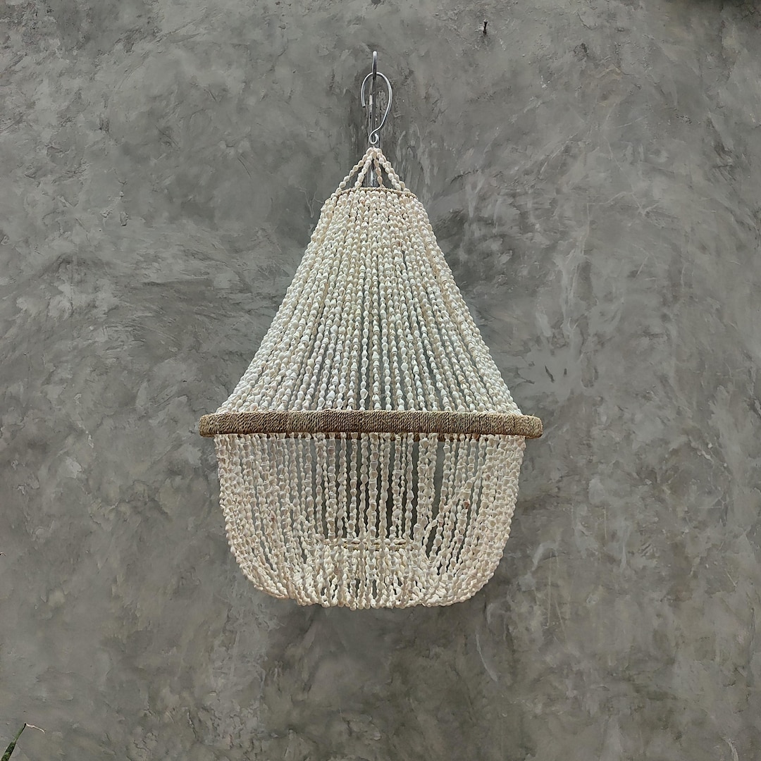 Handmade Seashell Chandelier, Seashells Lamp Shade, Shell Hanging Decor ...