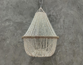 Lustre artesanal de conchas, abajur de conchas, decoração suspensa de conchas