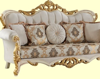 Handcrafted Turkish Sofa, Traditional Couch, Avant-garde Sofa, Velvet sofa, Farmhouse Sofa, Upholstered Sofa, Sofa loveseat, Gift for home
