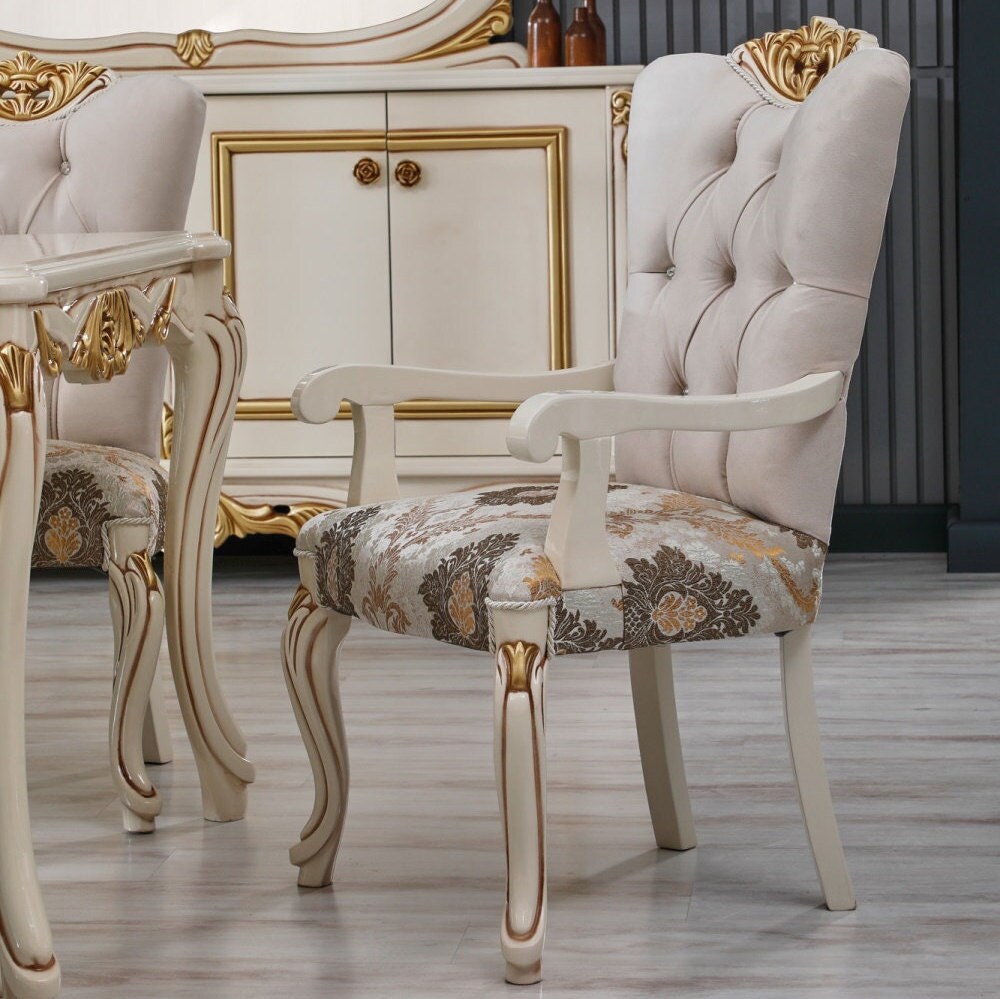 Traditional Dining Table Set, Solid Wood Dining Table, Luxury Dining ...