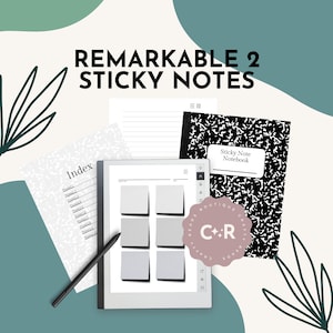 reMarkable Kompositionsnotizbuch Haftnotizen - Notizbuch mit Hyperlink für Ihr ReMarkable, Supernote, oder eInk Tablet-Organisieren Sie Ihre Gedanken