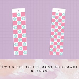 Bookmark SVG, Checkered Flower bookmark, bookmark template, bookmark png, acrylic bookmark svg, printable bookmark, books svg, reading svg image 2