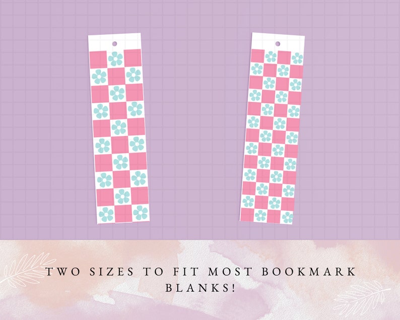 Bookmark SVG, Checkered Flower bookmark, bookmark template, bookmark png, acrylic bookmark svg, printable bookmark, books svg, reading svg image 2