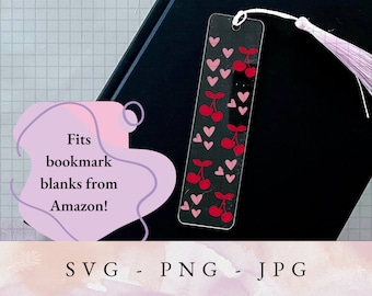 Bookmark SVG, Cherry Bookmark SVG, bookmark template, bookmark png, acrylic bookmark svg, printable bookmark, books svg, reading svg