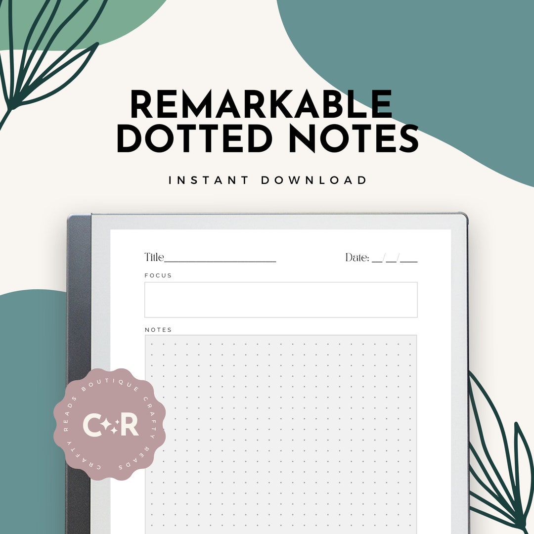 Goal Setting Notes for Remarkable - 31 Undated Pages for Monthly Use ...
