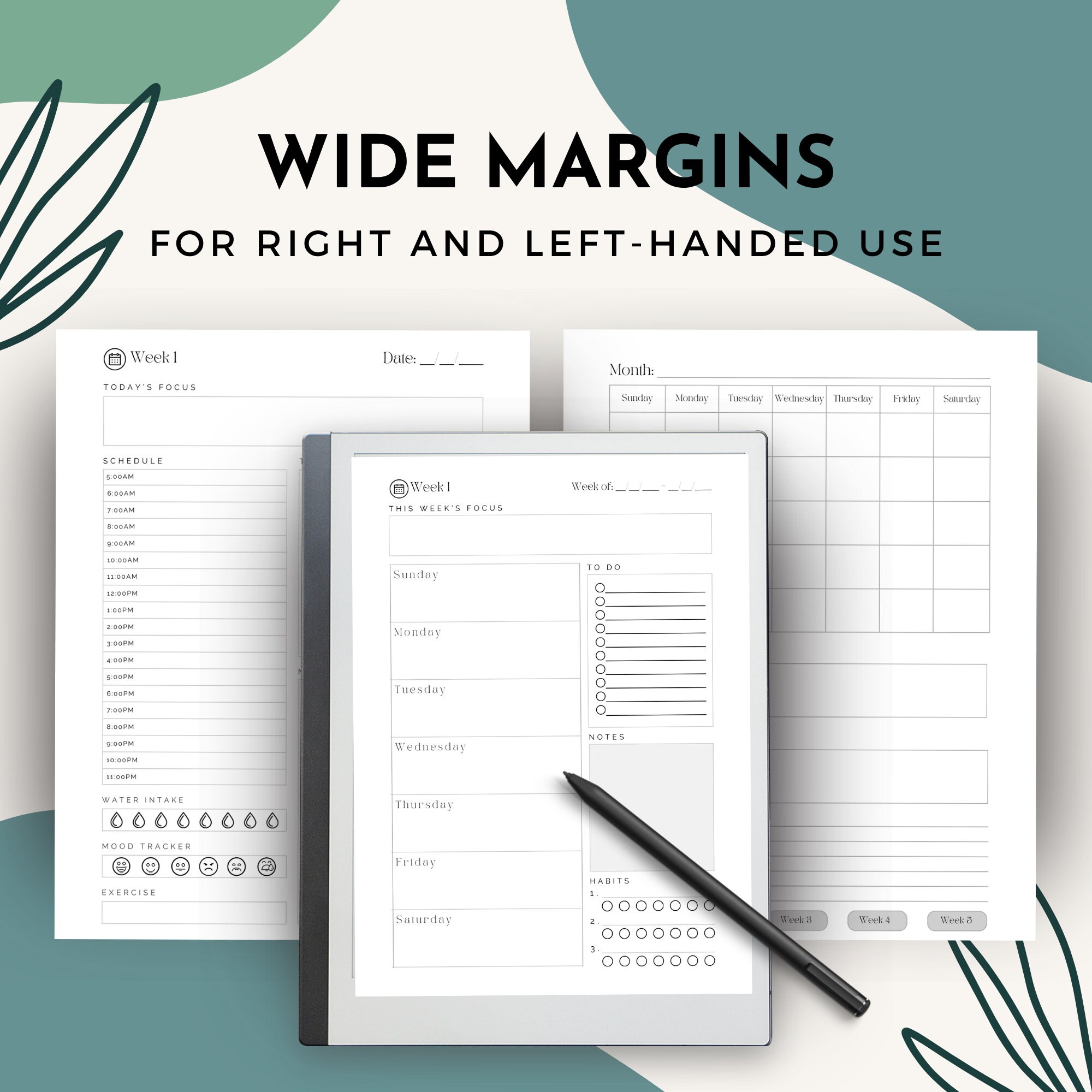 1 Month Goal Setting Focus Planner for Remarkable Tablet (PDF ...
