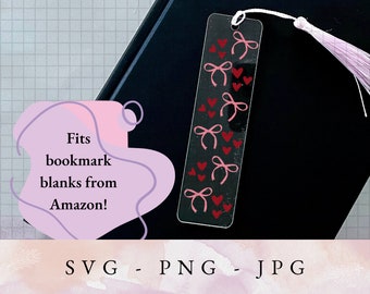 Bookmark SVG, Bow Bookmark SVG, Coquette Bookmark SVGbookmark template, bookmark png, acrylic bookmark svg, printable bookmark, books svg
