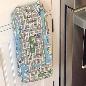 Manhattan Map Print Schal, Geschirrtuch, Housewarming Geschenk, Einzigartige Wohnkultur, Karte von New York