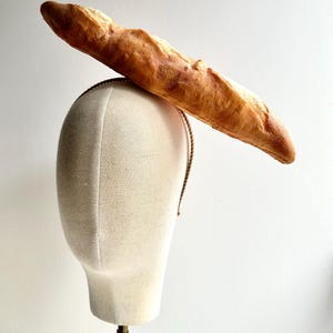 Baguette Fascinator, Surrealist- Whimsical Headwear - Bread -Carb Lover Headpiece