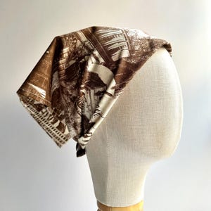 NYC Cotton Bandana, Head-scarf, Handmade Gift, Manhattan Landmarks,  New York City