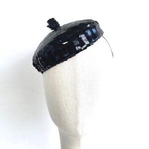 Black sequin hat, Derby, Cocktail Hat