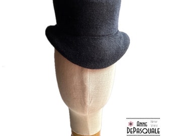 Equestrian Top Hat, Derby, Handmade Velour Topper, Retro Style Hat, Vintage Style Perch Hat