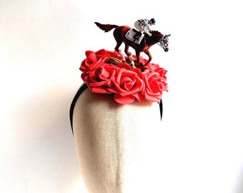 Horse Carousel & Flower Custom Fascinator / Hat Headdress NY | Accessories | Horse Carousel Flower Custom  main image 2