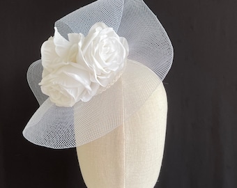 White Rose Fascinator