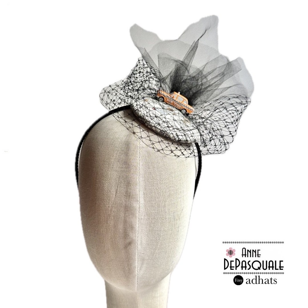 NYC Fascinator, Derby, Small Headpiece, New York Luncheon, Tea Party