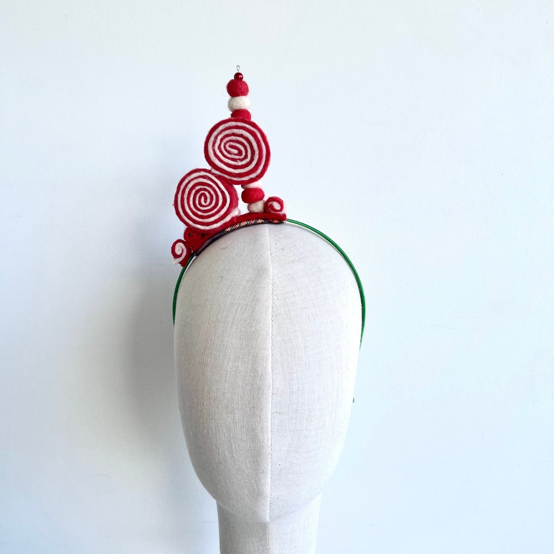 Peppermint Candy Candycore Headpiece Felt Headband Candy Etsy