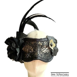 Black Lace Mask, Masquerade Mask, One of a kind