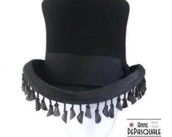 Black Top Hat, Derby, Gatsby Party, Tall Crown