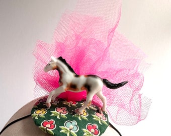 Mini Horse Fascinator, Derby headband Racing Headwear, Whimsical headband