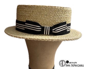 Men’s Boater, Derby Hat, Gatsby, Jazz age, Retro style hat