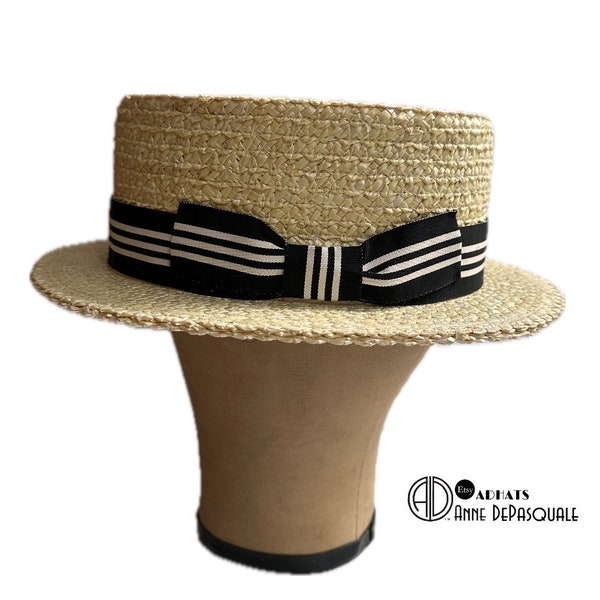 Men’s Boater, Derby Hat, Gatsby, Jazz age, Retro style hat