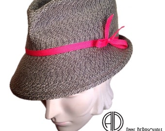 Gray Fedora hat, Derby, Every day fashion hat, New York Hats