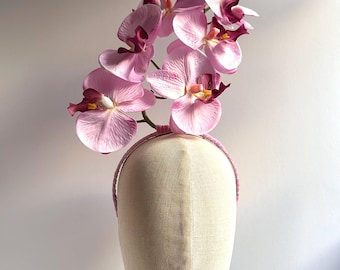 Pink -  lavender Orchid Fascinator, Derby Headpeice, Horse Racing Hat, Garden party