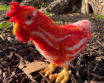 Needle Felted Red Hen