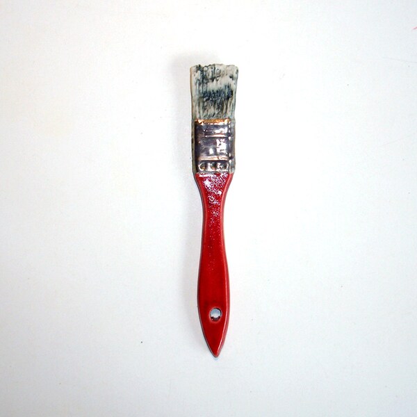 small red handled porcelain "paintbrush" with bright gold ferrule *on sale*