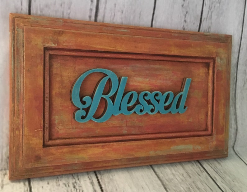 Wall Hanging Inspirational Art Blessed Primitive Cottage Image 0
