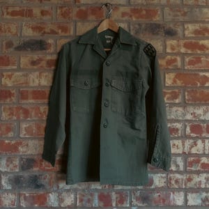 1960’s Vietnam Era Vintage Army Button Down/Jacket in Forest Green