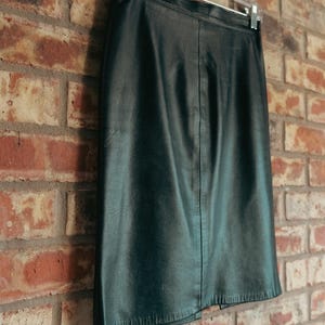 Vintage Deja Vu Black Leather Skirt