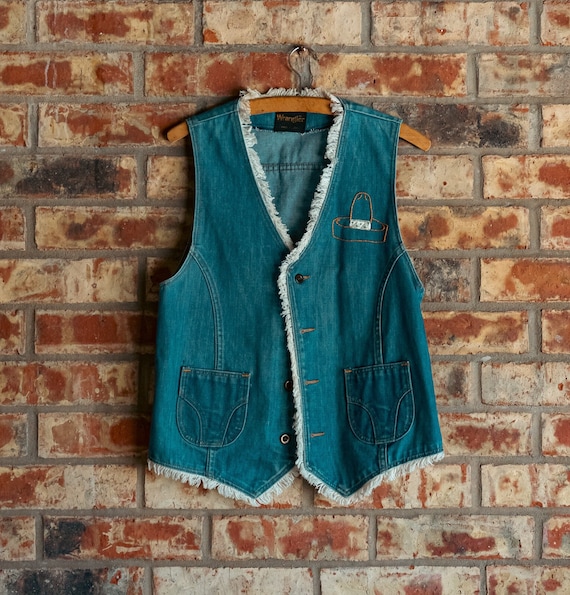 Vintage, Women's, 70's Wrangler Denim, Fringe Vest