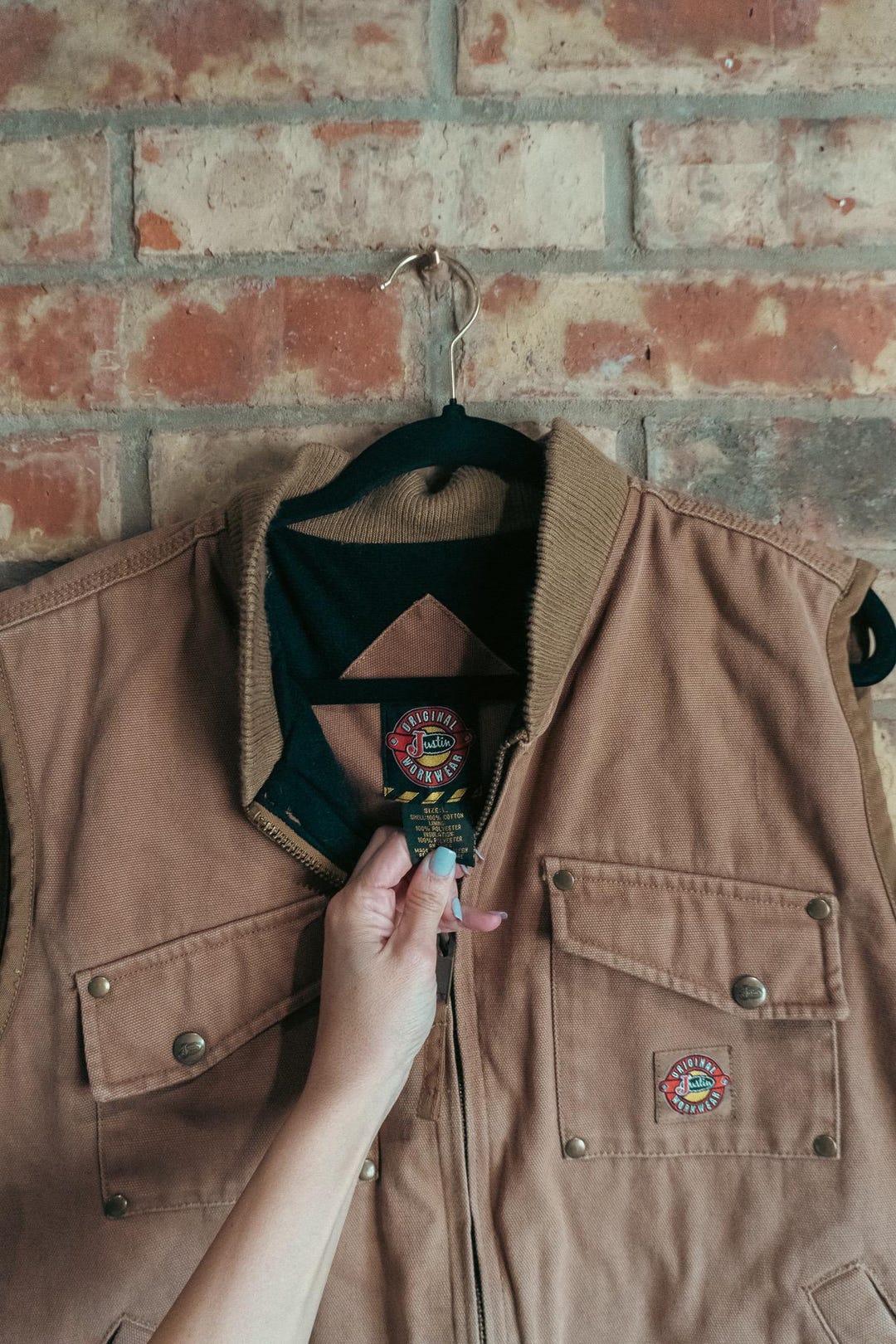 Vintage Original Justin Work Wear Canvas Vest Size L - Etsy
