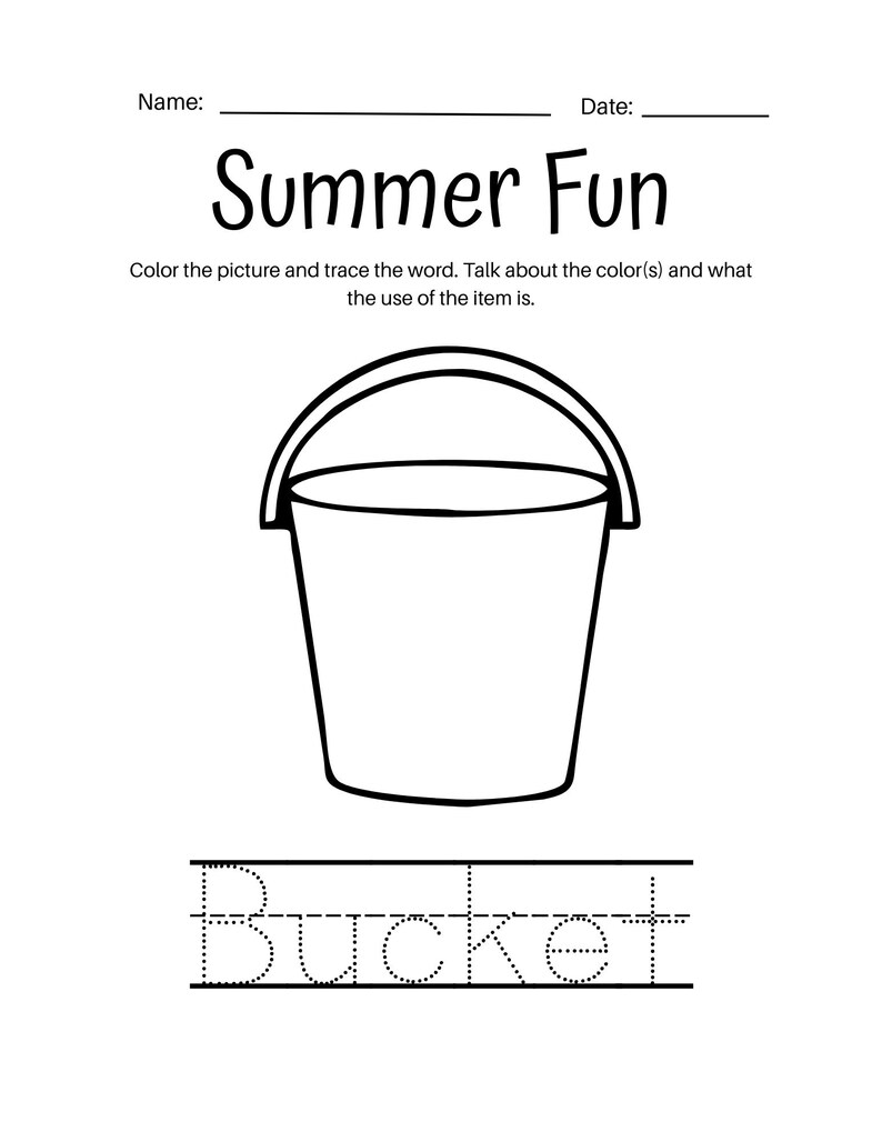 16 Printable Trace the Word Worksheets, Letter Tracing, Classroom