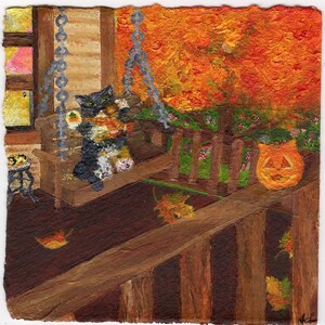 Pintura al óleo "Mug" de la mañana de otoño