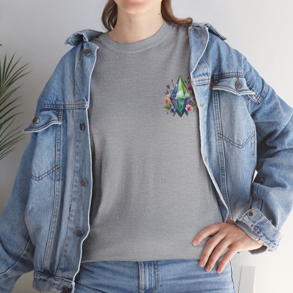 The Sims 4 Plumbob watercolor floral T-shirt Tee gift aesthetic cute abstract boho feminine  gamer gaming PC flowers colorful wildflowers