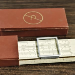 Vintage Soviet logarithmic slide rule USSR in  1970 in original box