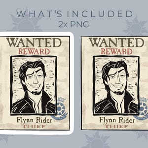 Flynn Rider Wanted Poster, Tangled, Digital Sticker, PNG, PDF, SVG - Etsy