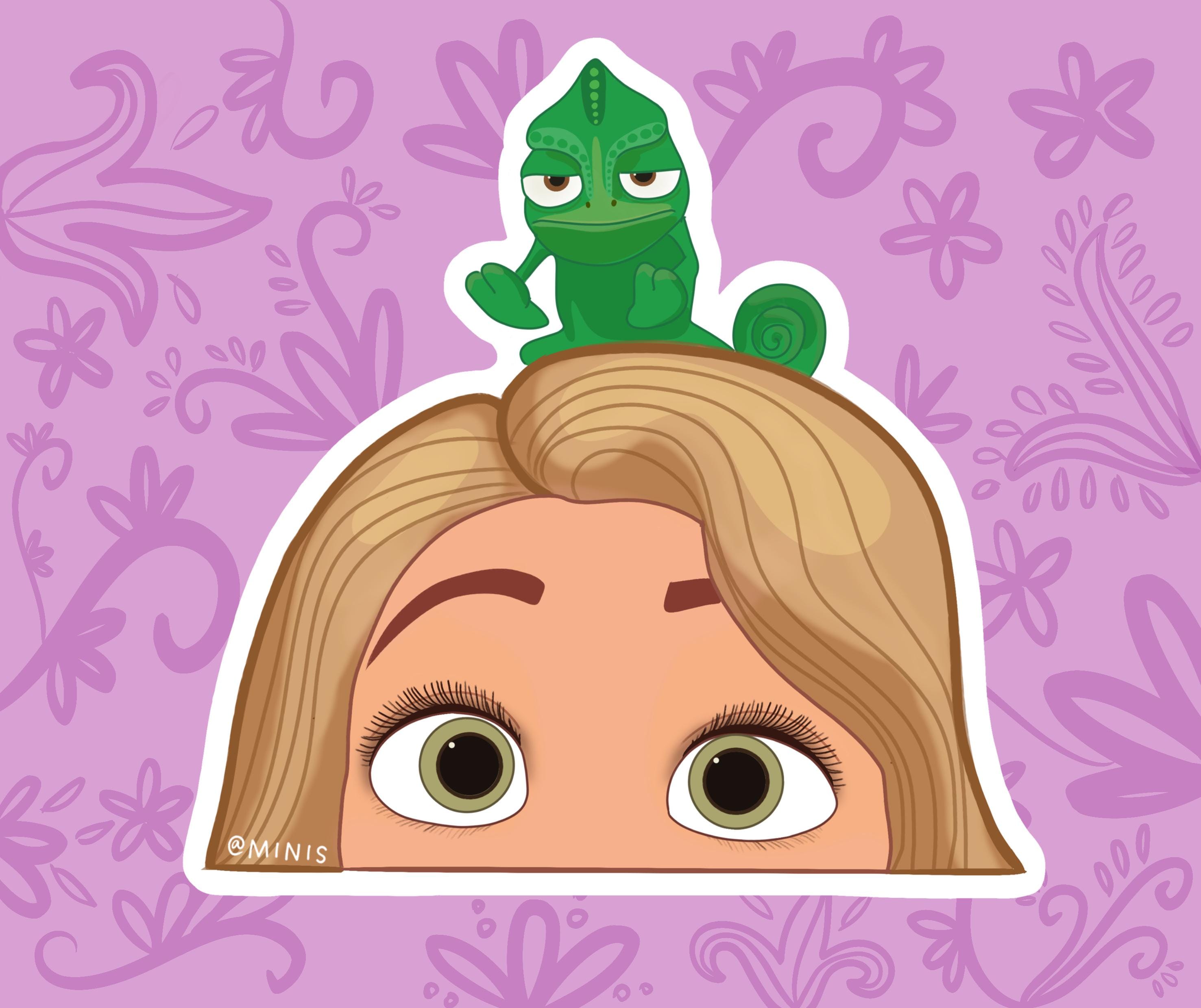 Pascal and Rapunzel, Tangled, Digital Sticker, PNG, PDF, SVG
