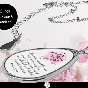 Scripture Necklace for Women, Psalm 30:1 Encouragement Jewelry, Faith-Based Gift, Christians, Meaningful Keepsake, Spiritual Accessory