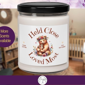 Adoption Day Gift 9 oz Soy Candle for Foster Moms, Daughters, Grandmothers | Mama and Baby Bear Hug Candle | Baby Shower Bear Theme Gift