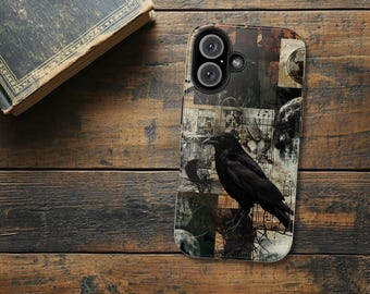 Edgar Allan Poe Raven iPhone Case: Gothic Poetry Collage